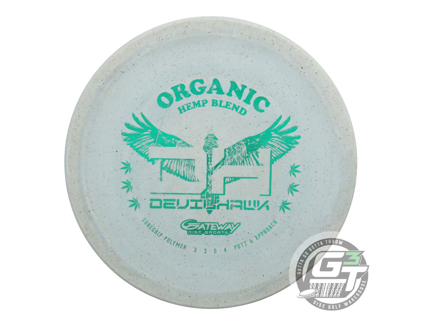 USED Gateway SureGrip Hemp Devil Hawk 168g Teal Green Foil Putter Golf Disc