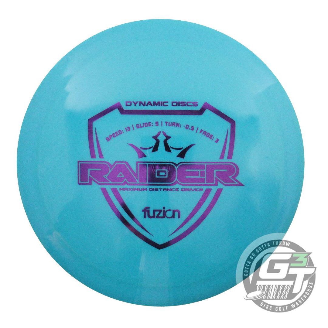 USED Dynamic Discs Fuzion Raider 176g Teal Purple Foil Distance Driver Golf Disc
