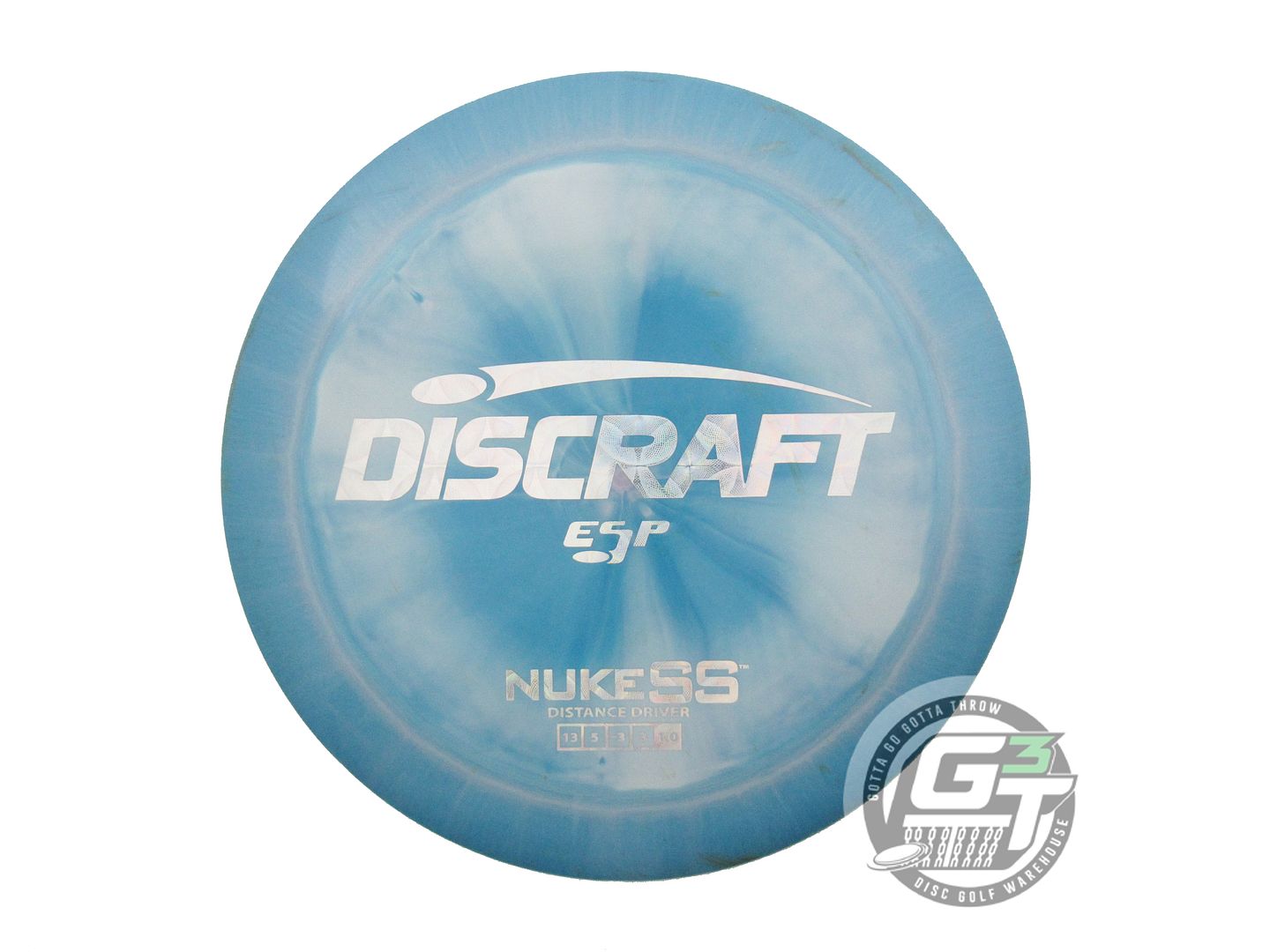 USED Discraft ESP Nuke SS 175g Blue-Gray Hypnotci Foil Distance Driver Golf Disc