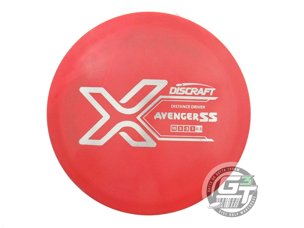 USED Discraft X Avenger SS 174g Red Silver Weave Foil Distance Driver Golf Disc