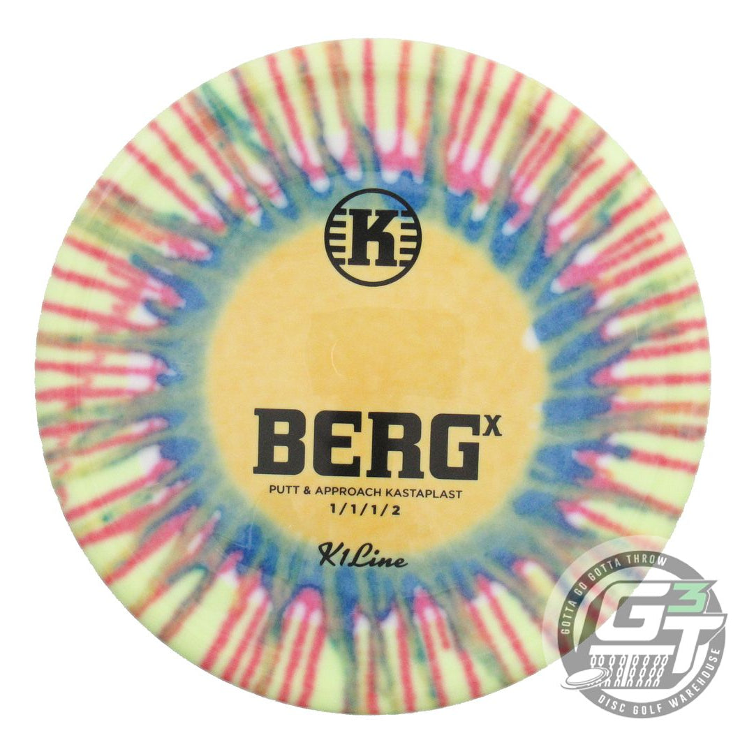 NOS Kastaplast Tie-Dye K1 Berg X 175g Yellow Burst Putter Golf Disc