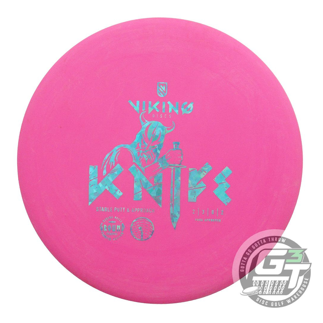 USED Viking Discs Ground Knife 170g Pink Teal Shatter Foil Putter Golf Disc