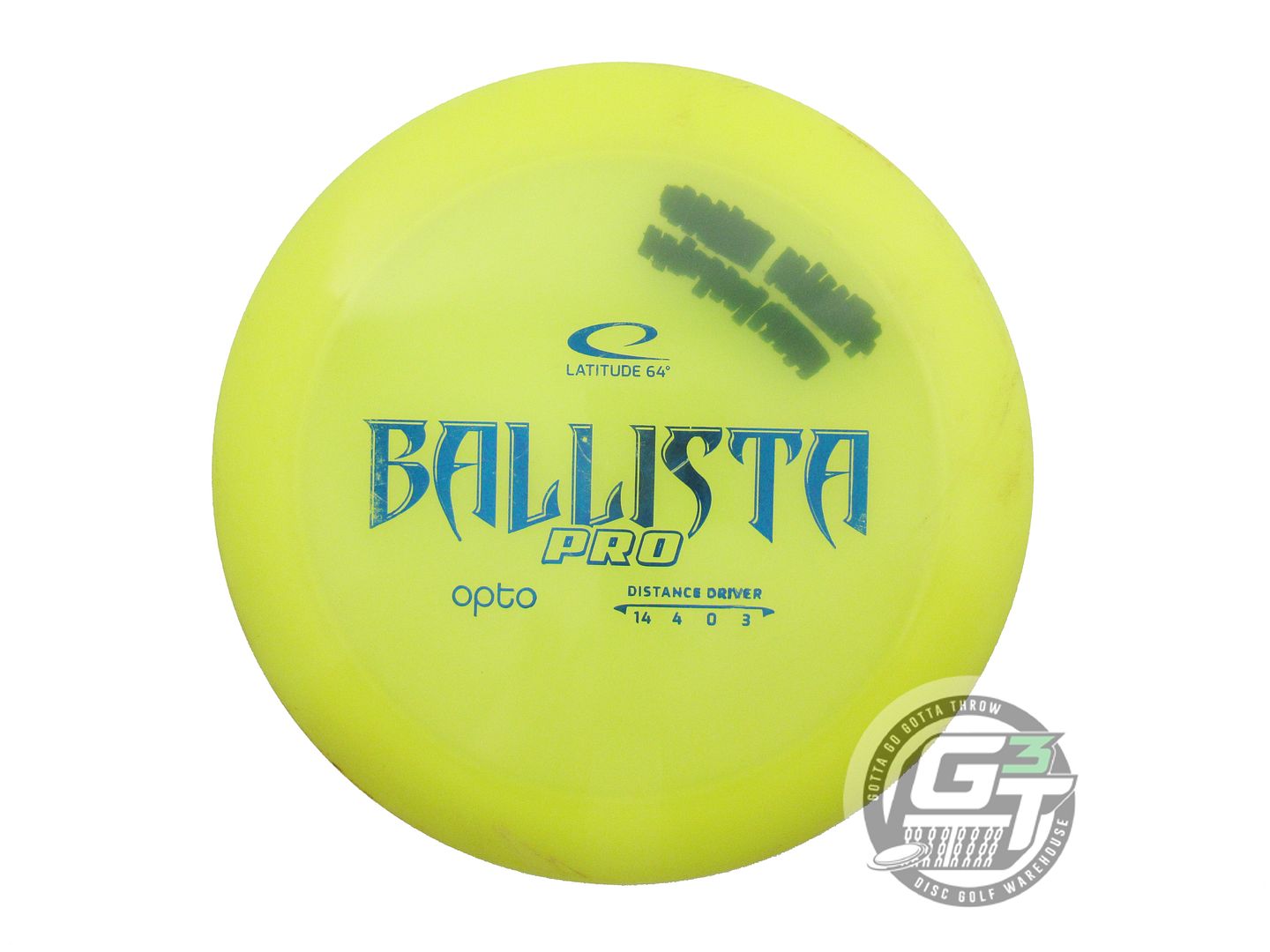 USED Latitude 64 Opto Ballista Pro 168g Yellow Blue Foil Distance Driver Disc