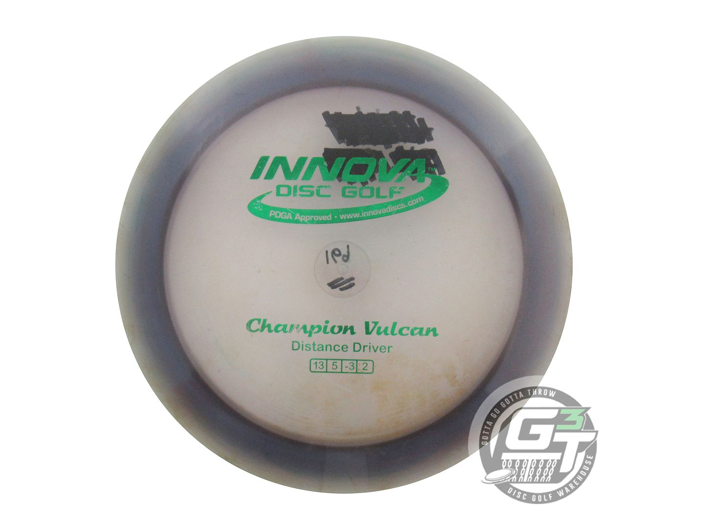 USED Innova Champion Vulcan 169g Purple Green Foil Distance Driver Golf Disc