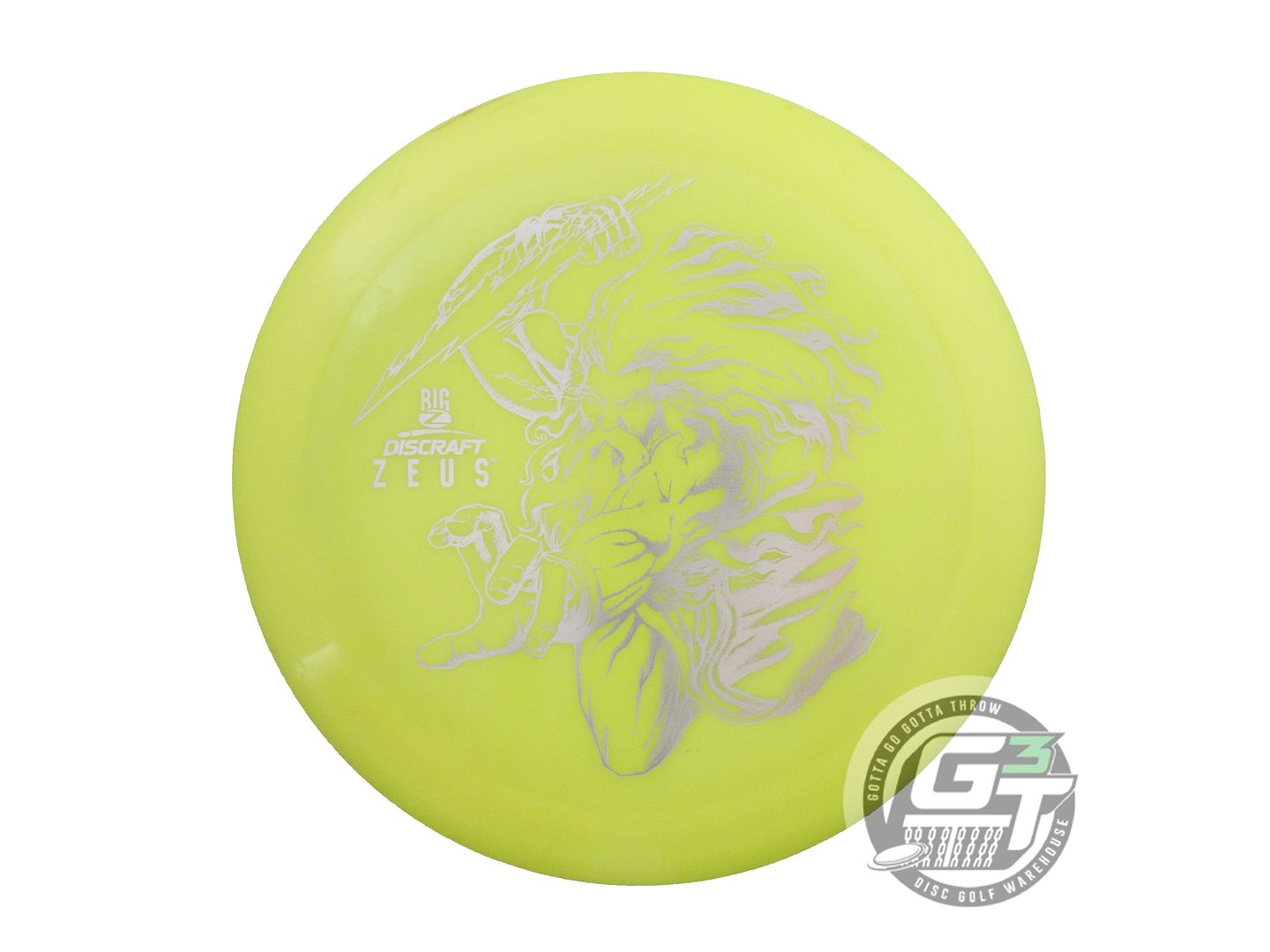 USED Discraft Big Z Zeus 174g Yellow Silver Foil Distance Driver Golf Disc