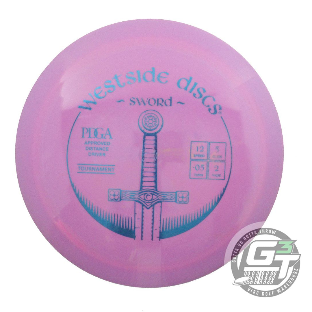 USED Westside Discs Tournament Sword 176g Lilac Blue Foil Distance Driver Disc
