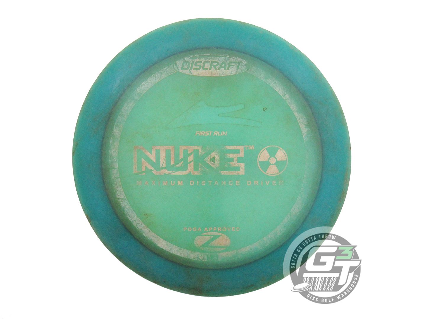 USED Discraft FIRST RUN Z Nuke 174g Teal White Stamp Distance Driver Golf Disc