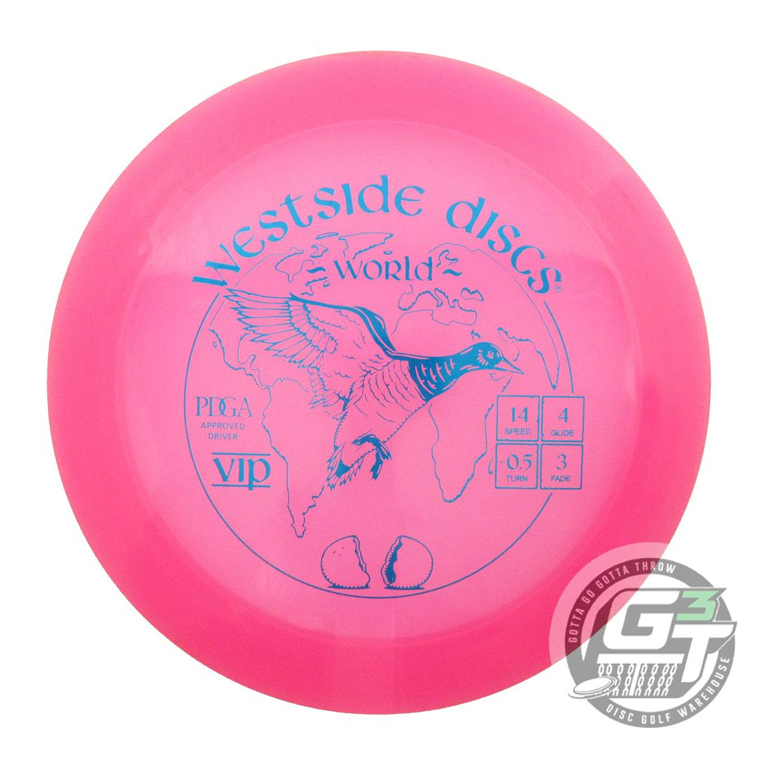 USED Westside Discs VIP World 173g Pink Blue Foil Distance Driver Golf Disc