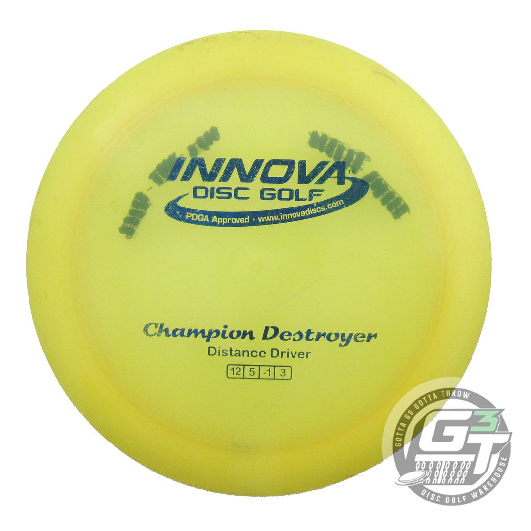 USED Innova Champion Destroyer 176g Yellow Blue Foil Distance Driver Golf Disc