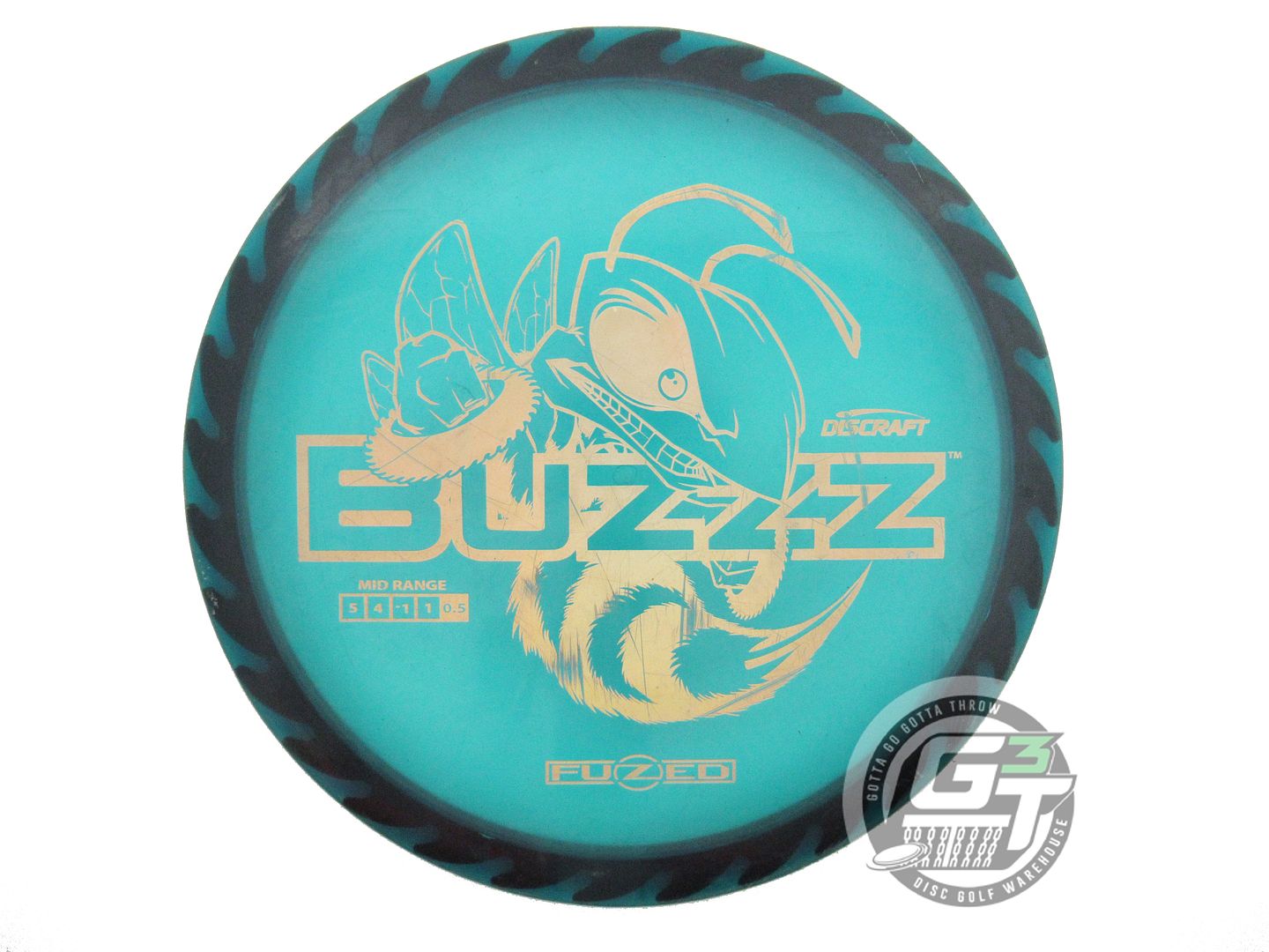 USED Discraft FuZed BuzzzSaw Buzzz 174g Blue Gold Holo Foil Midrange Golf Disc