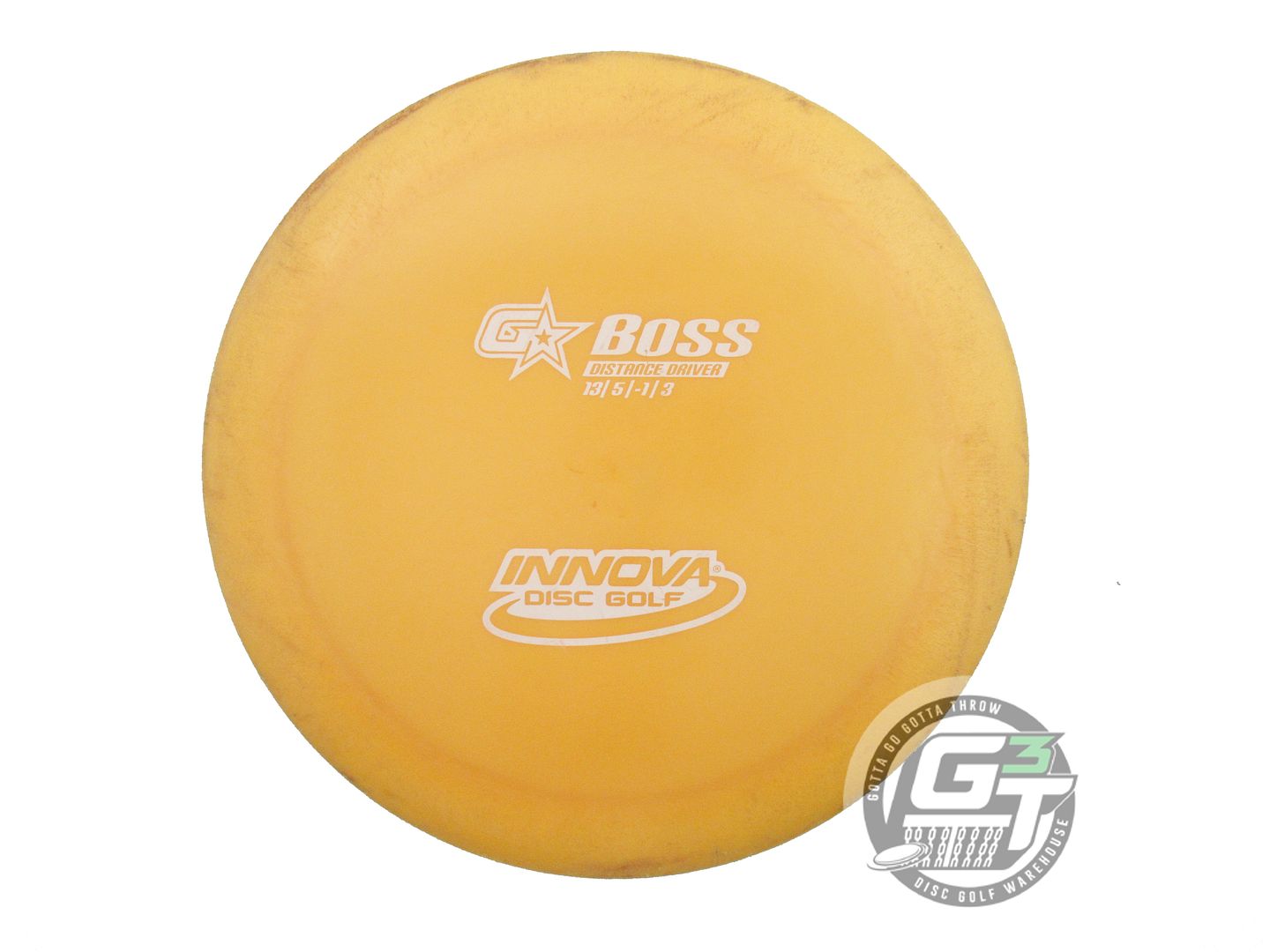 USED Innova GStar Boss 166g Marigold White Stamp Distance Driver Golf Disc