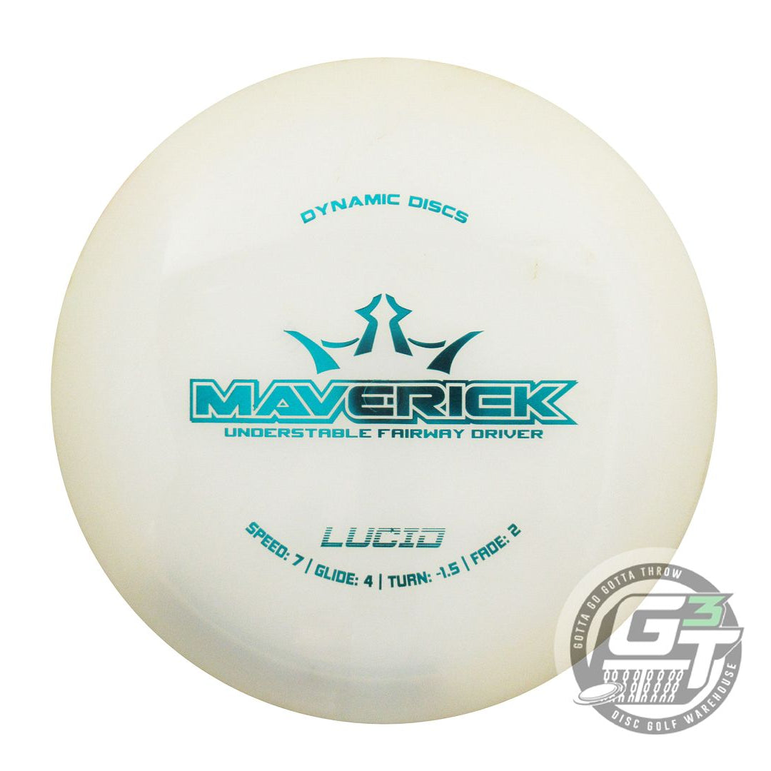 USED Dynamic Discs Lucid Maverick 174g White Teal Foil Distance Driver Golf Disc