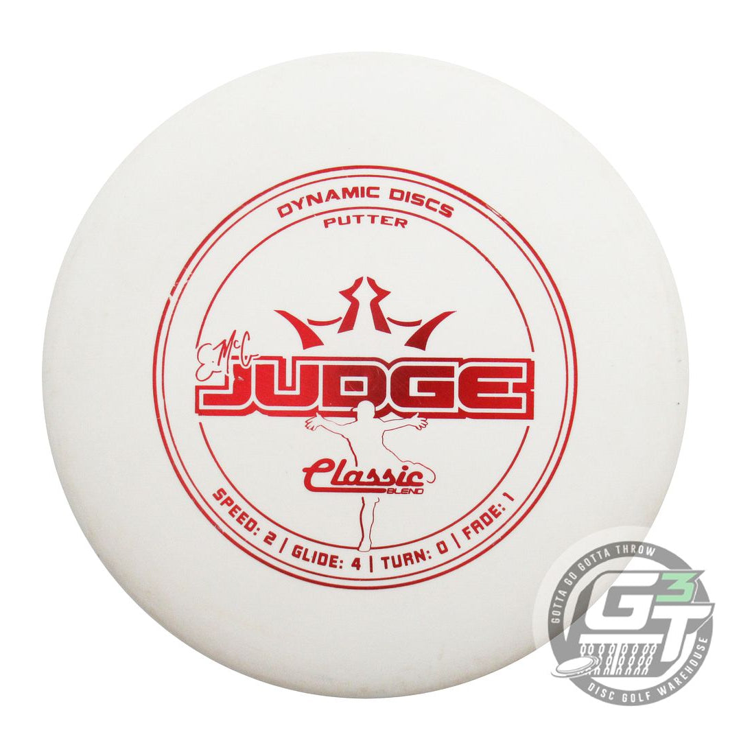 USED Dynamic Discs Classic Blend EMAC Judge 172g White Red Foil Putter Golf Disc
