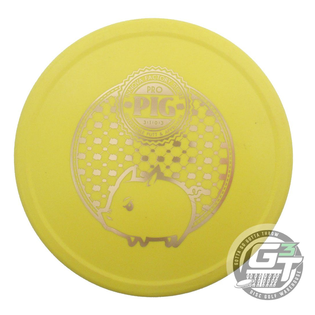 USED Innova Pro Stiff Pig 175g Yellow Gold Foil Putter Golf Disc