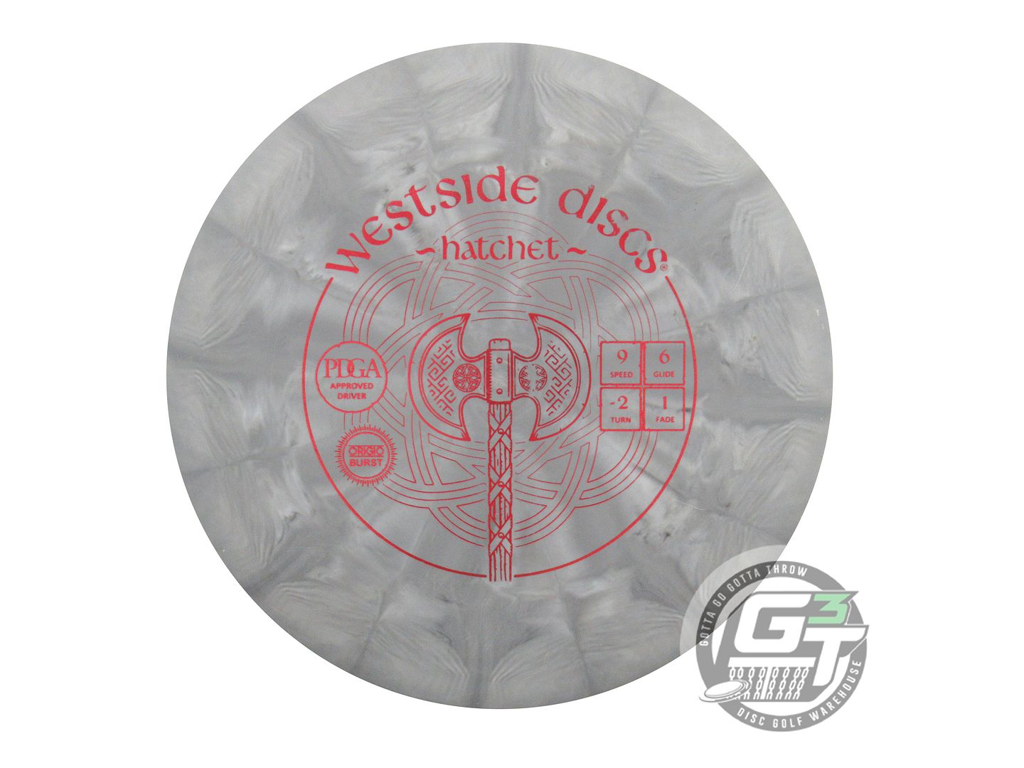 USED Westside Discs Origio Burst Hatchet 173g Gray Red Foil Fairway Driver Disc