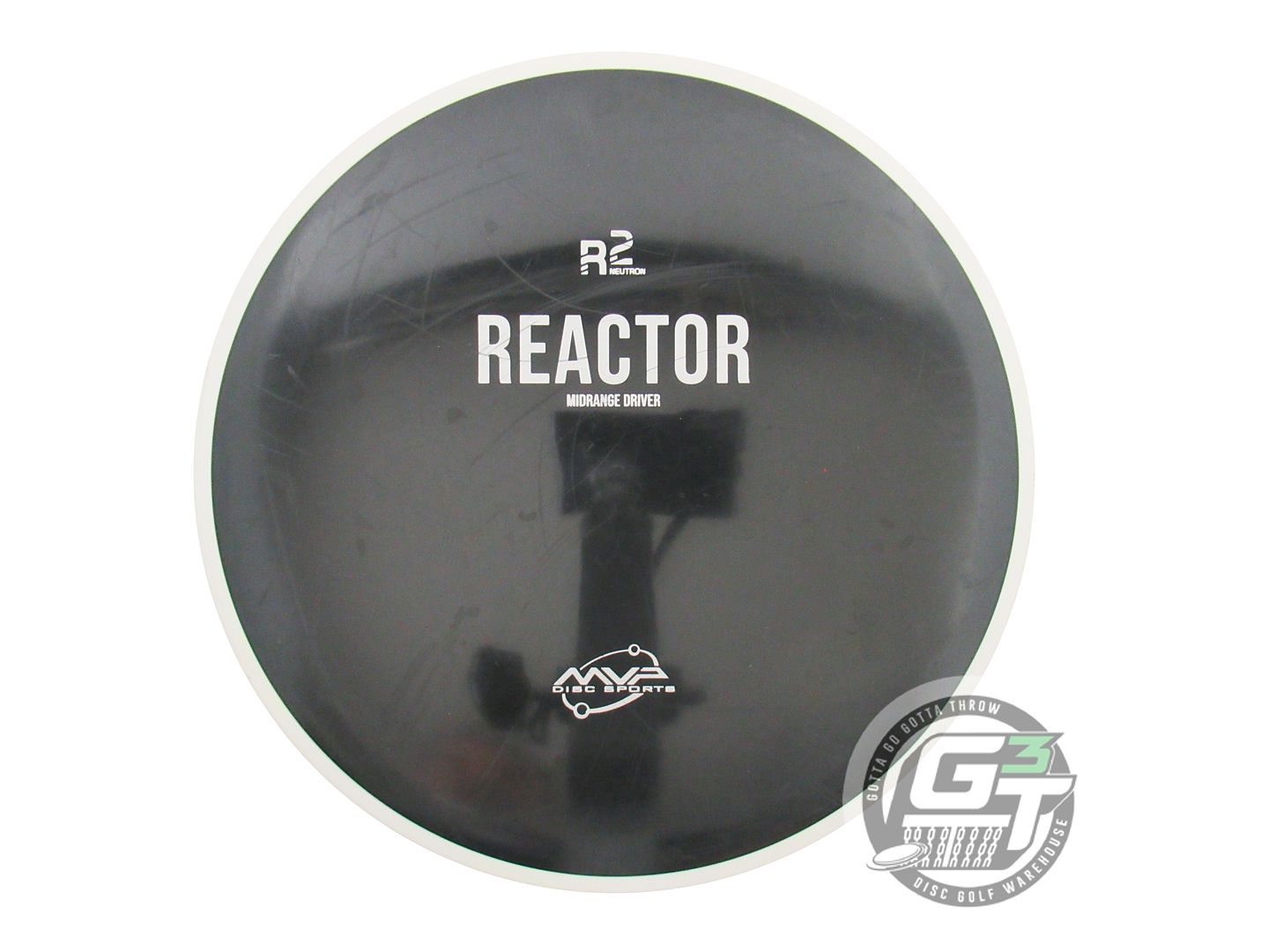 USED MVP Disc Sports R2 Neutron Reactor 176g Black White Rim Midrange Golf Disc