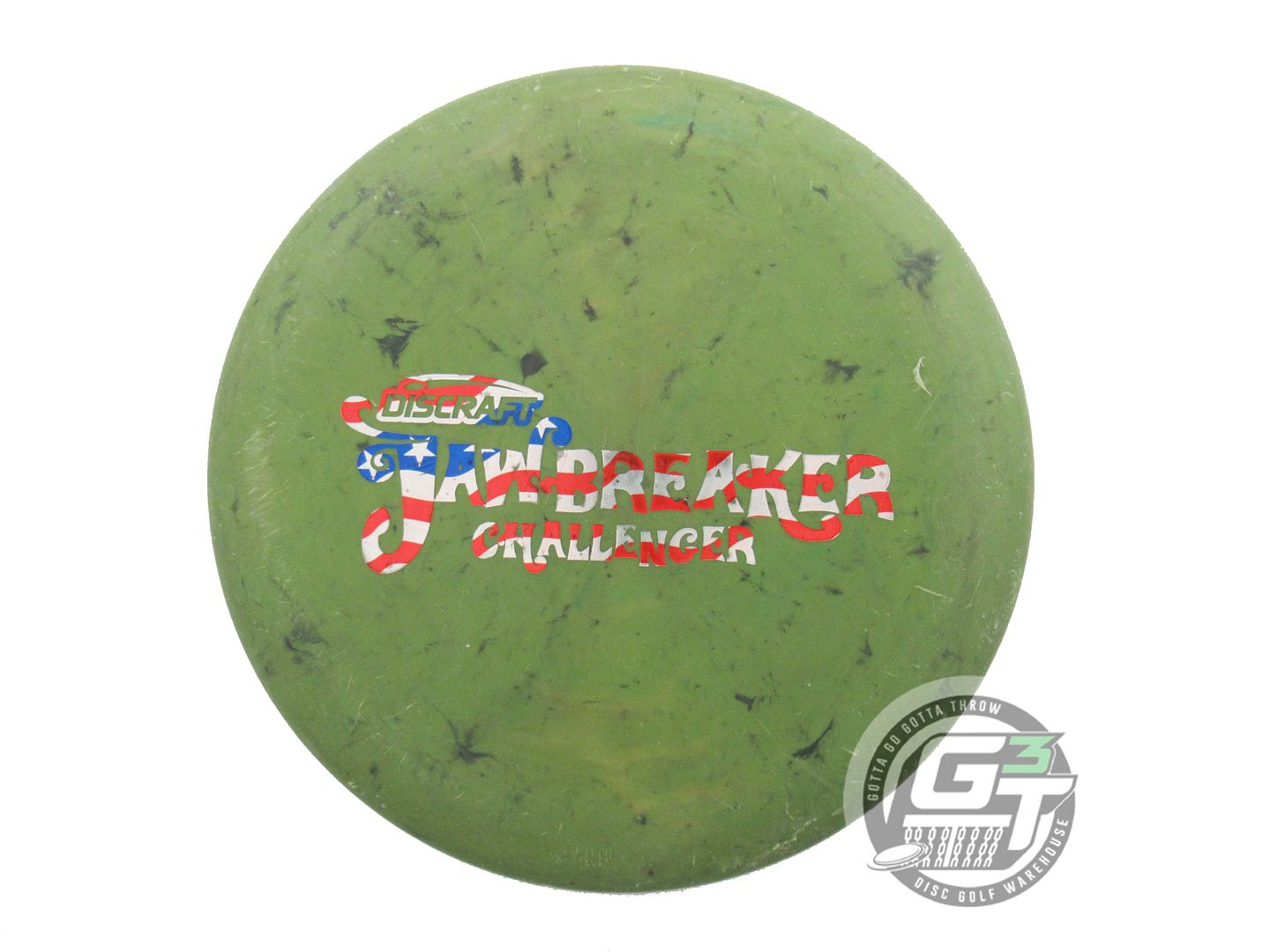 USED Discraft Jawbreaker Challenger 174g Army Green Flag Foil Putter Golf Disc