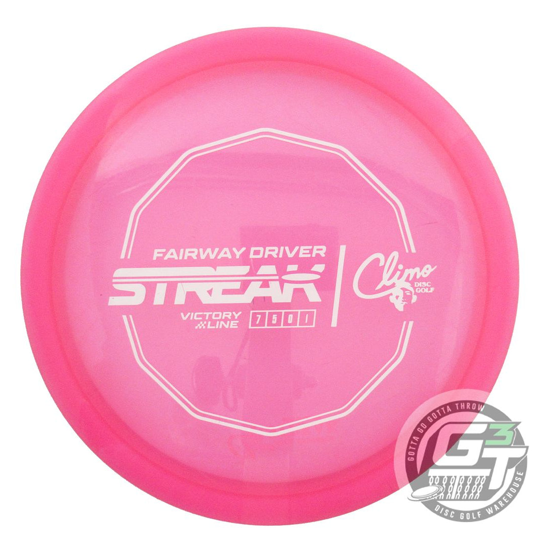USED Climo Victory Line Streak 177g Pink White Stamp Fairway Driver Golf Disc