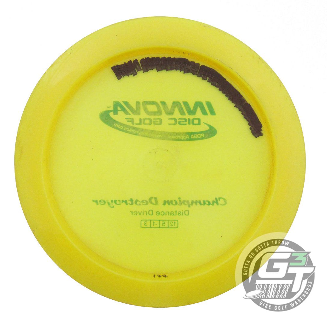 USED Innova Champion Destroyer 177g Yellow Green Matrix Foil Driver Golf Disc