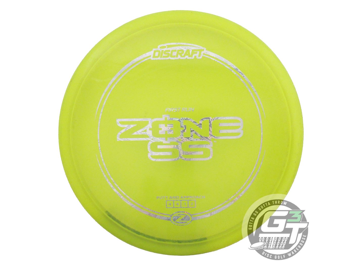 USED Discraft FIRST RUN Z Zone SS 176g Yellow Holo Logo Foil Putter Golf Disc