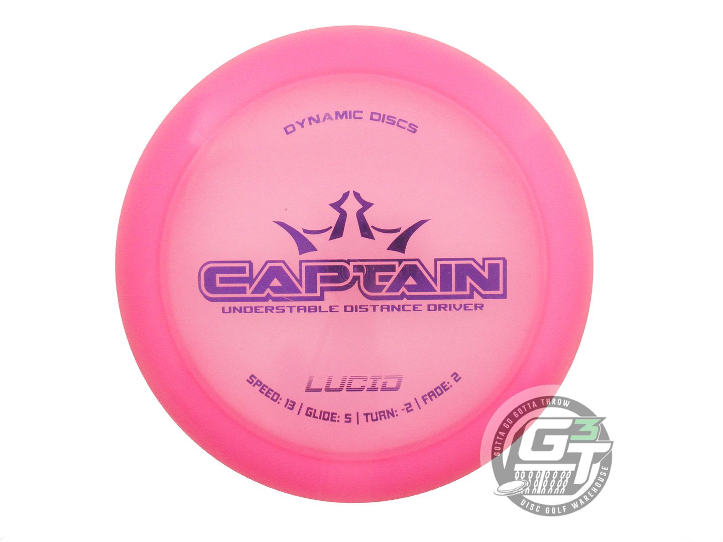 USED Dynamic Discs Lucid Captain 171g Pink Purple Foil Distance Driver Golf Disc