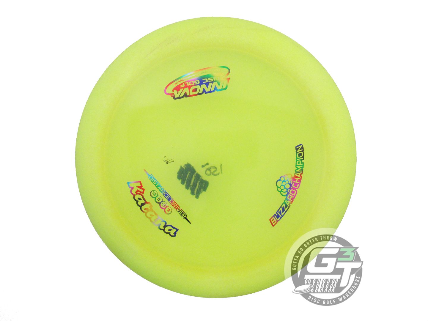 USED Innova Blizzard Katana 150g Yellow Rainbow Foil Distance Driver Golf Disc