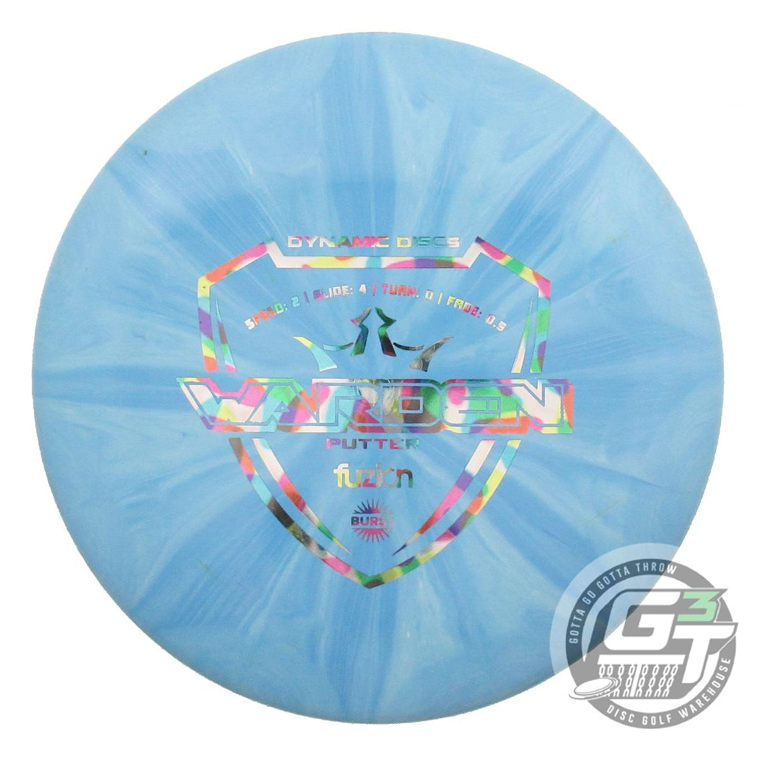 USED Dynamic Discs Fuzion Burst Warden 175g Blue Jellybean Foil Putter Golf Disc