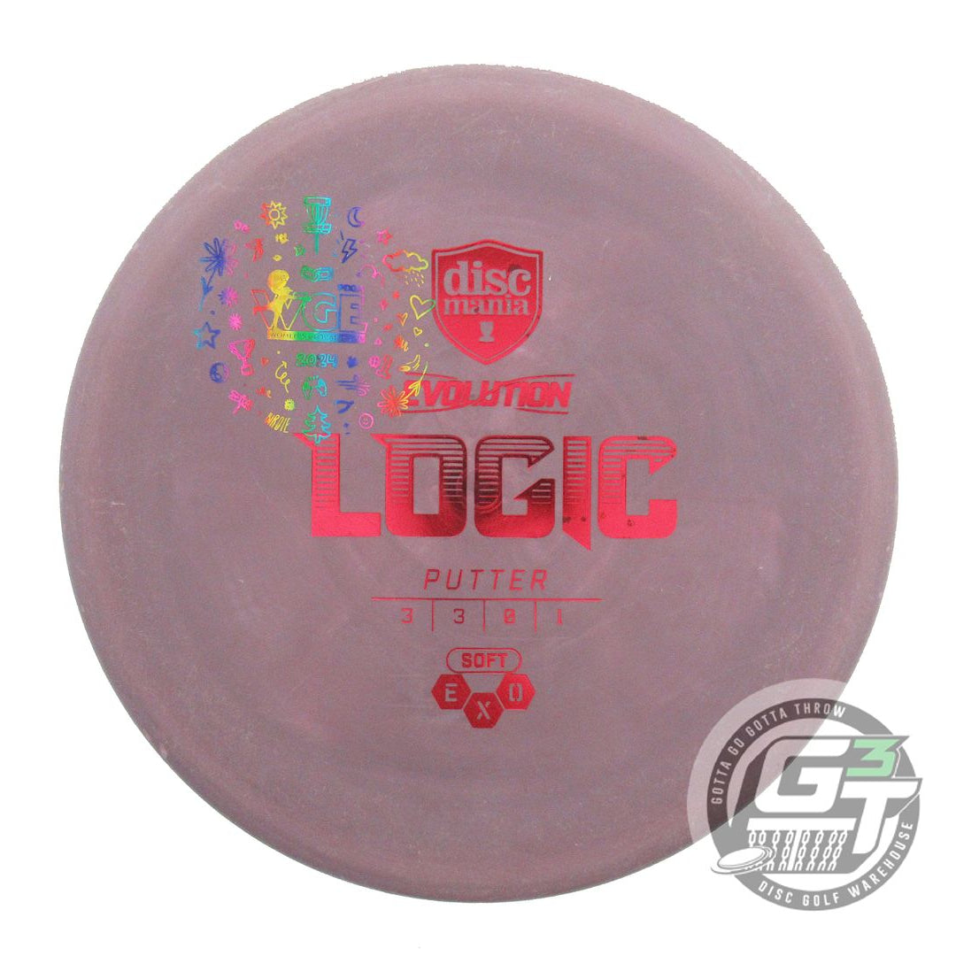 USED DiscMania EXO Soft Logic 174g Purple-Gray Red Foil Putter Golf Disc
