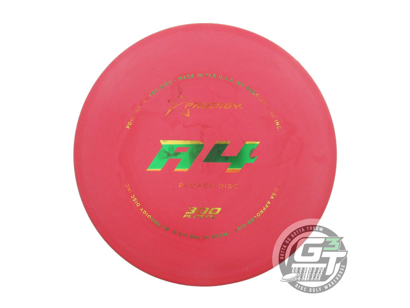 USED Prodigy Discs 300 A4 174g Red Rasta Foil Midrange Golf Disc
