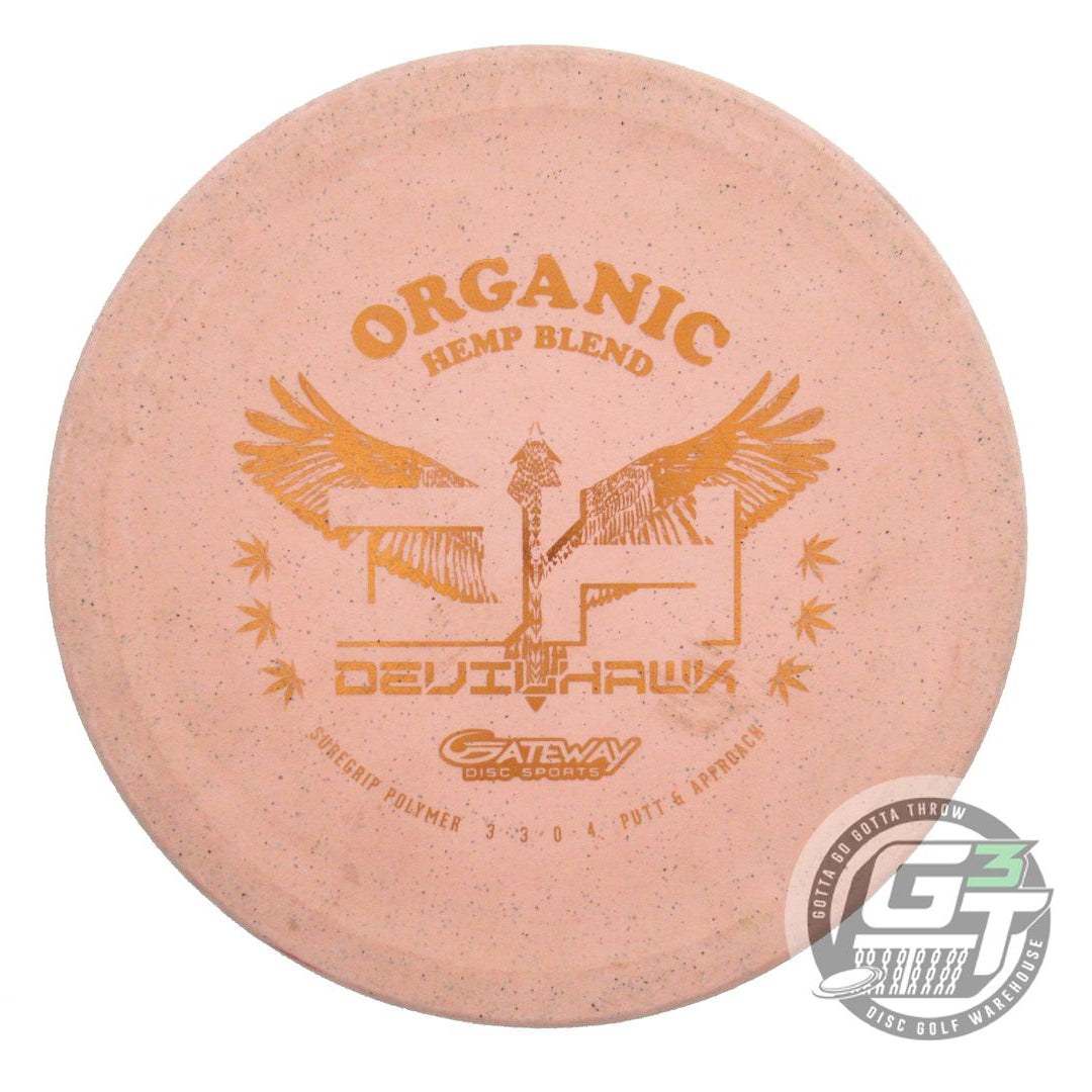 USED Gateway SureGrip Hemp Devil Hawk 169g Peach Copper Foil Putter Golf Disc