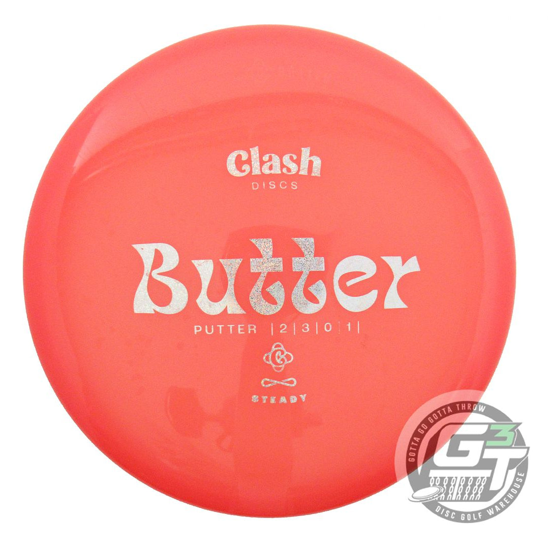 USED Clash Discs Steady Butter 178g Orange Silver Glitter Foil Putter Golf Disc
