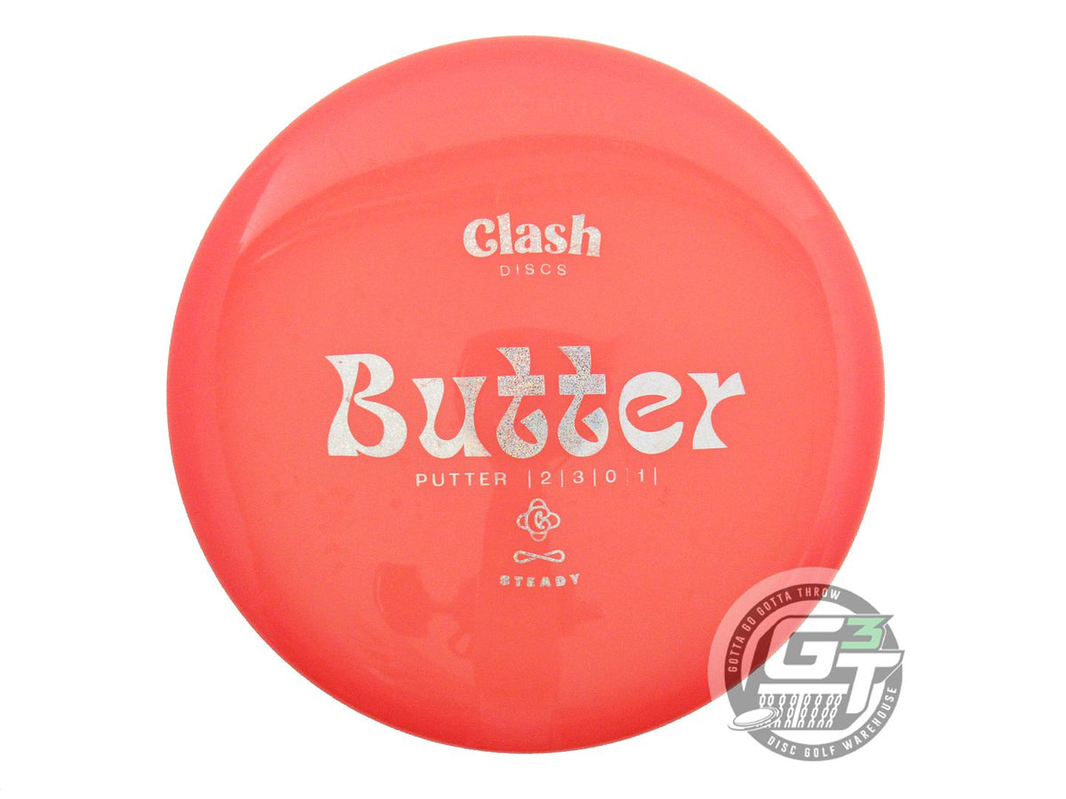 USED Clash Discs Steady Butter 178g Orange Silver Glitter Foil Putter Golf Disc
