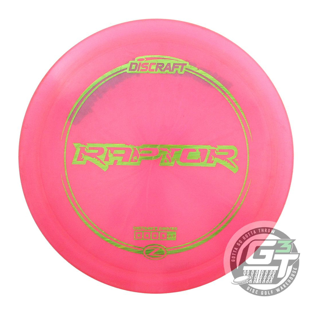 USED Discraft Z Raptor 175g Pink Lime Laser Foil Distance Driver Golf Disc