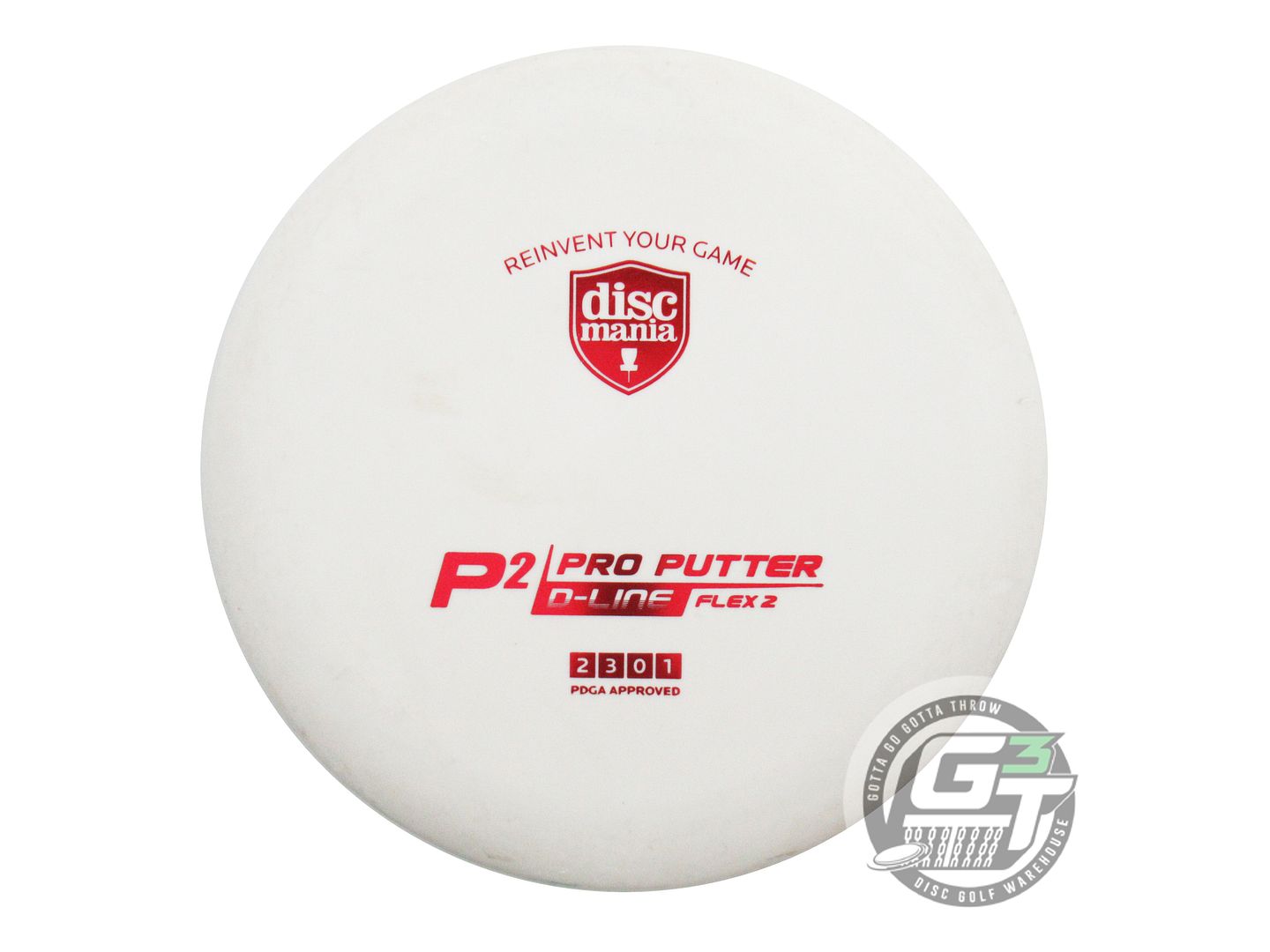 USED DiscMania D-Line Flex 2 P2 173g White Red Foil A Putter Golf Disc