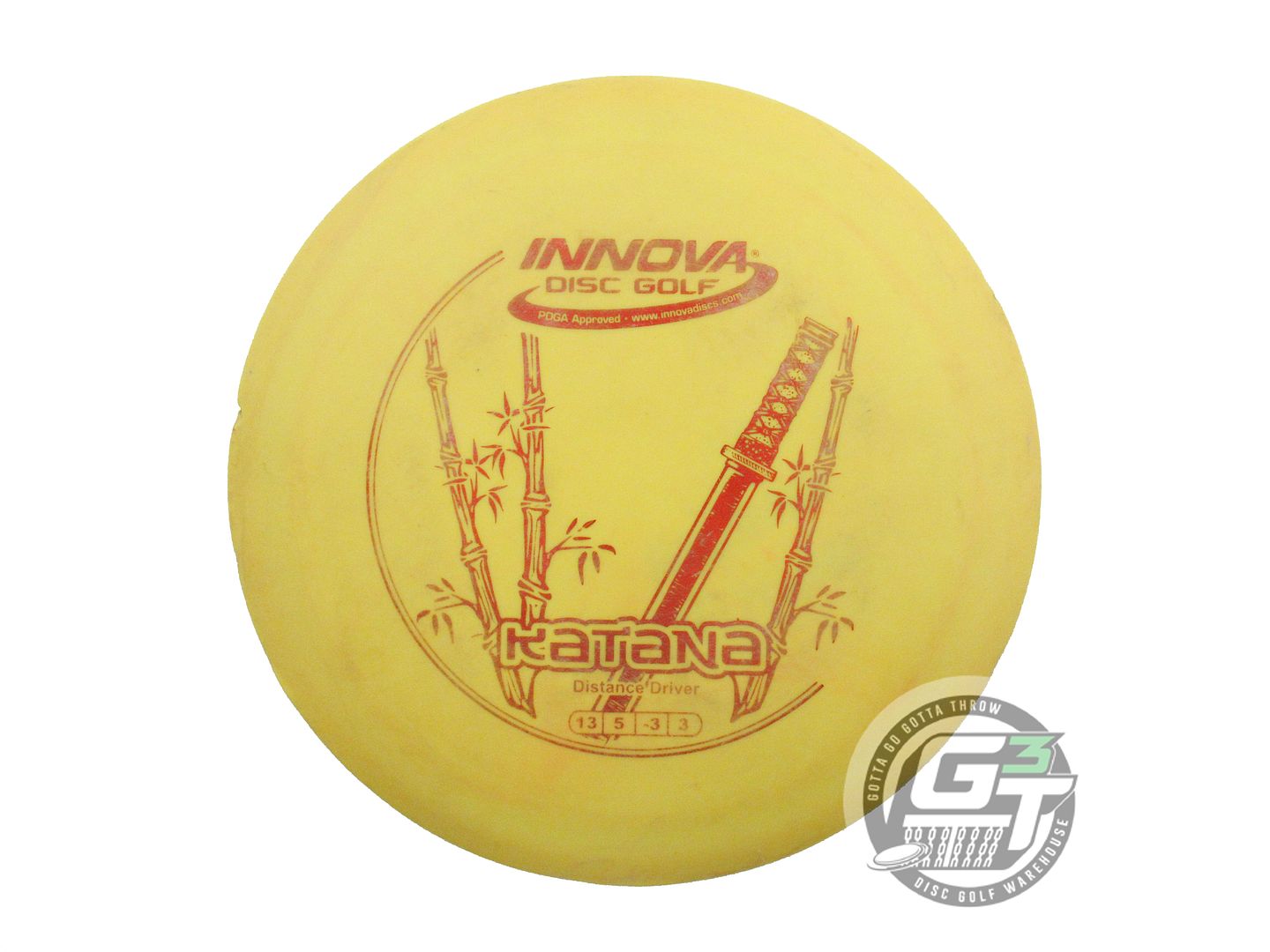 USED Innova DX Katana 170g Yellow Red Foil Distance Driver Golf Disc