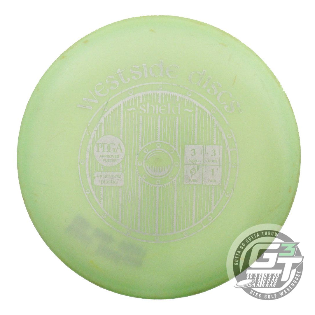 USED Westside Discs Tournament Shield 173g Lime Silver Stamp Putter Golf Disc