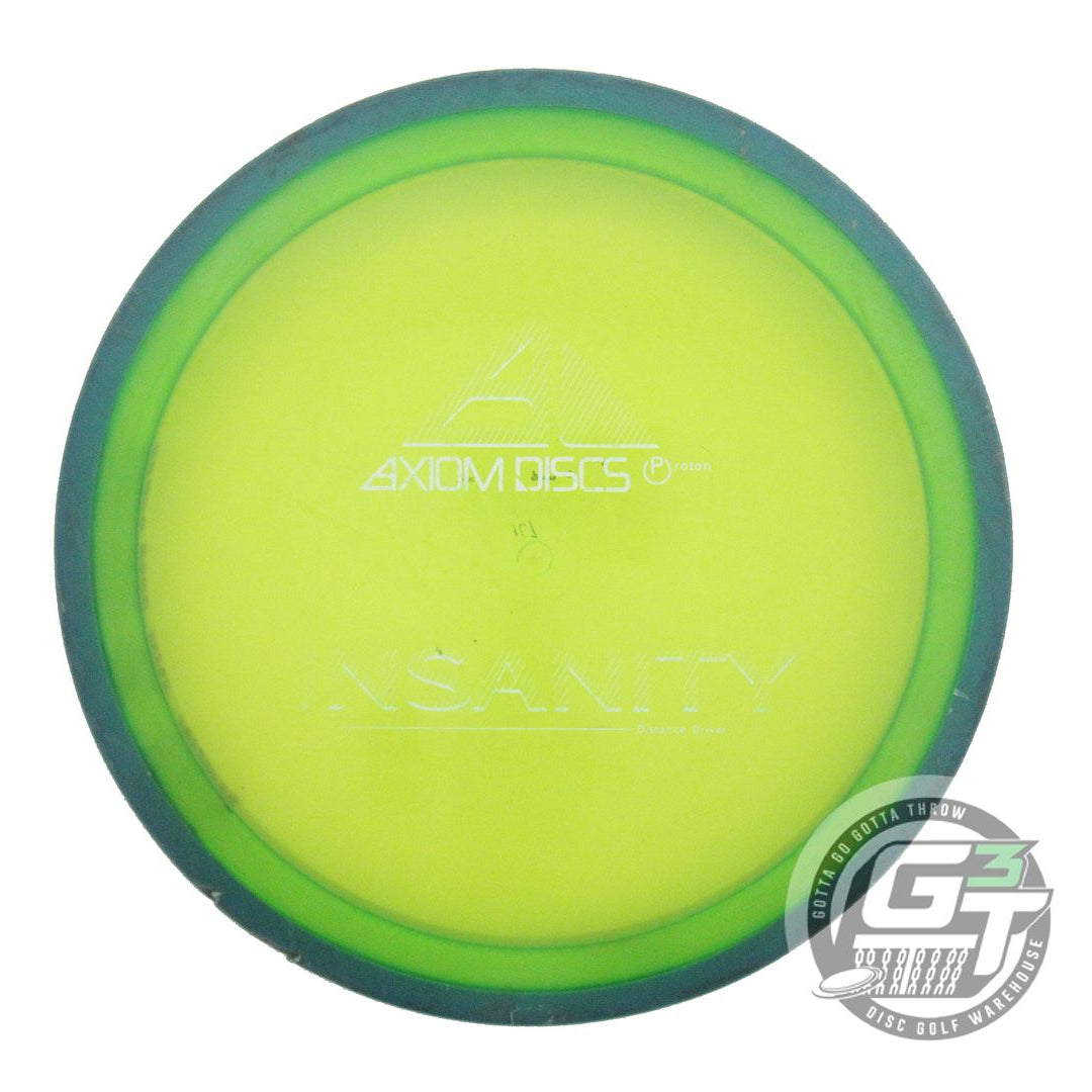USED Axiom Discs Proton Insanity 167g Lime Blue Rim Distance Driver Golf Disc