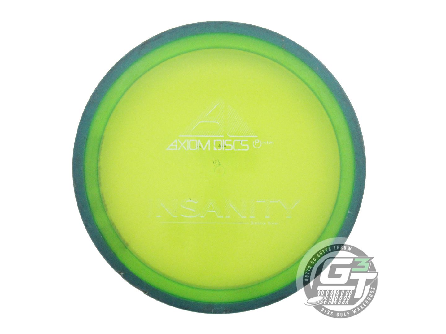 USED Axiom Discs Proton Insanity 167g Lime Blue Rim Distance Driver Golf Disc