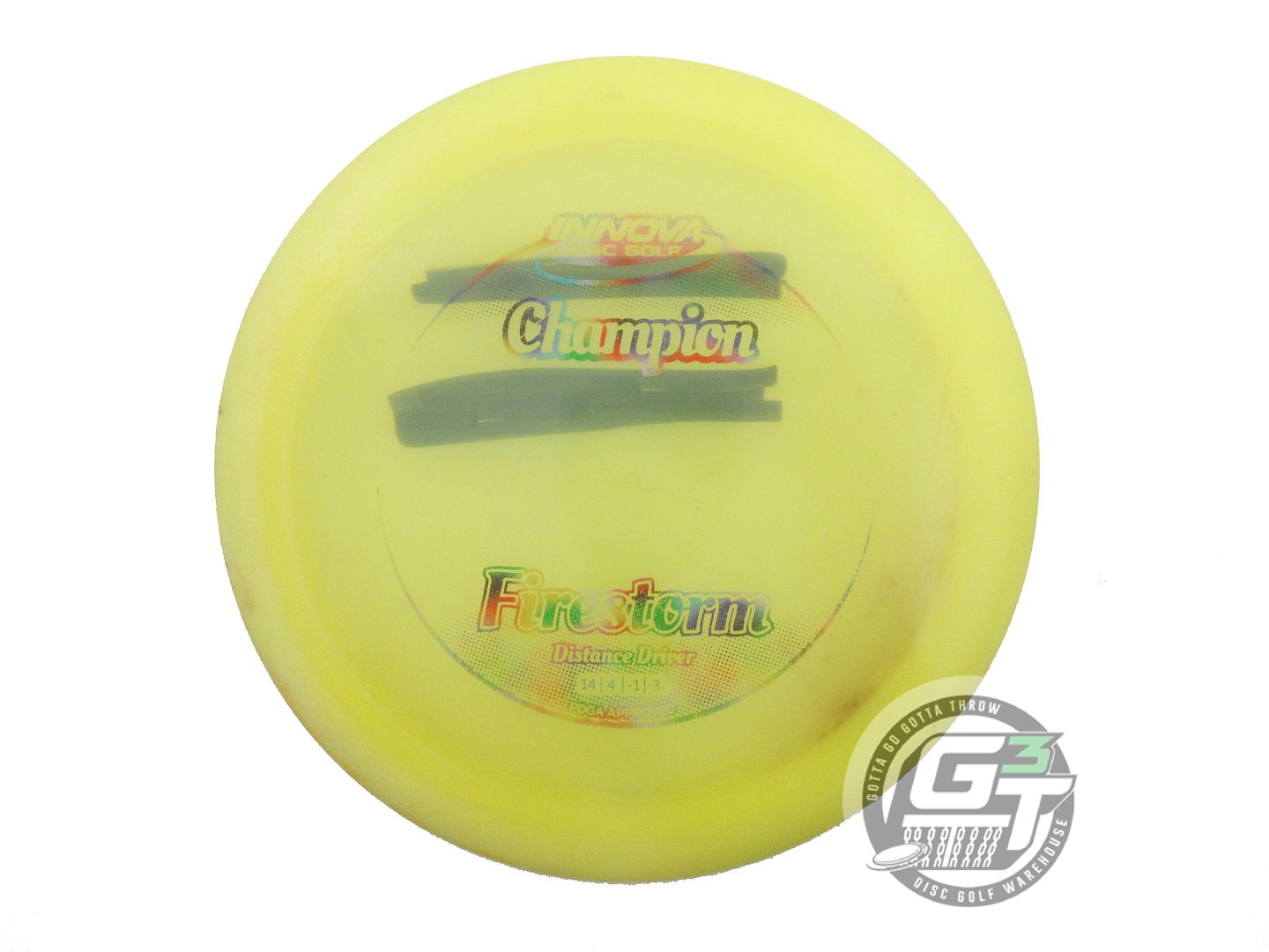 USED Innova Champion Firestorm 173g Yellow Jellybean Foil Distance Driver Disc