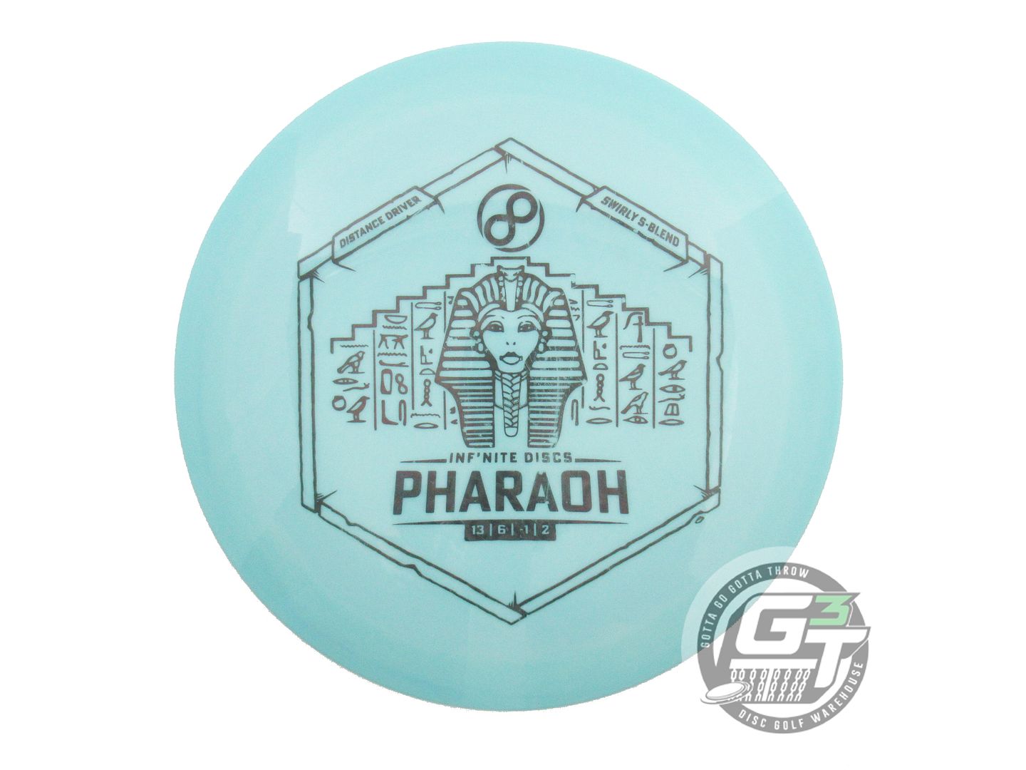 USED Infinite Swirly S-Blend Pharaoh 168g Sky Blue Black Foil Driver Golf Disc