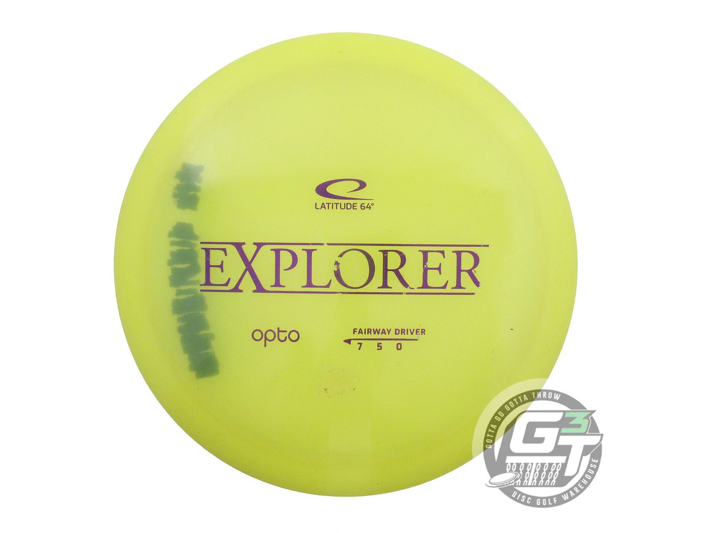 USED Latitude 64 Opto Explorer 174g Yellow Purple Foil Distance Driver Golf Disc
