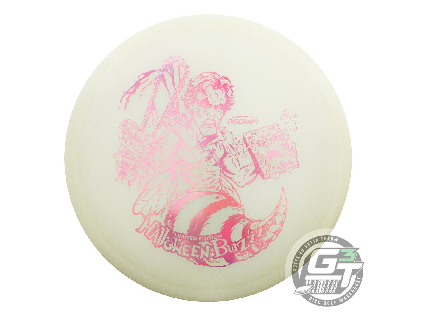 USED Discraft ASH Glo Z Buzzz 178g Pink Holo Foil Midrange Golf Disc