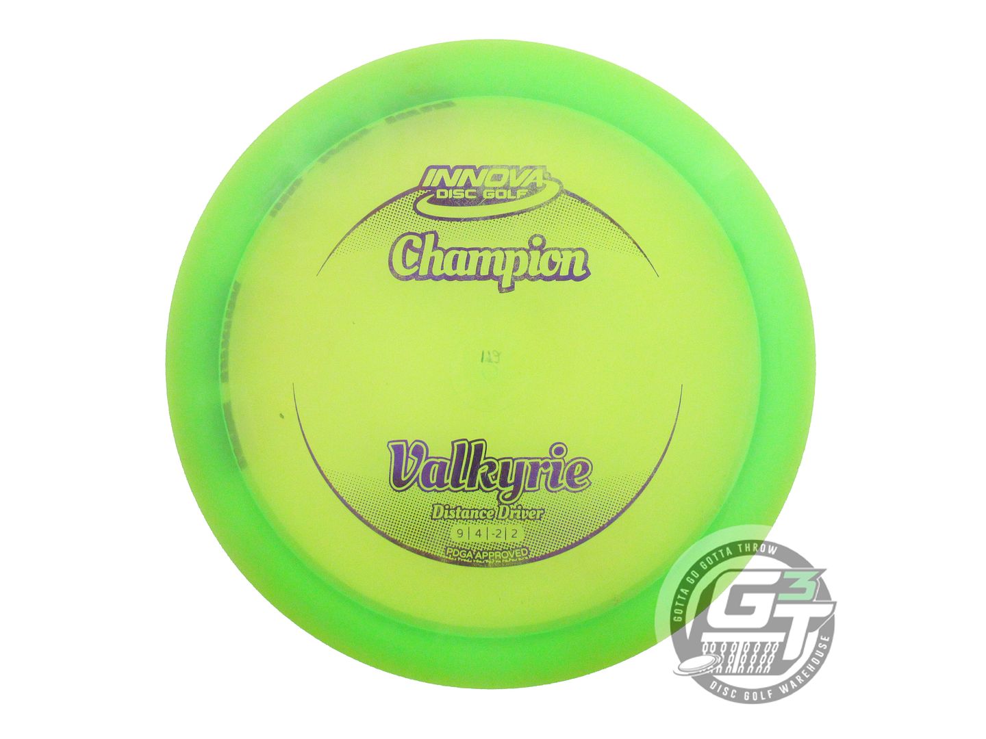 USED Innova Champion Valkyrie 172g Lime Purple Foil Distance Driver Golf Disc