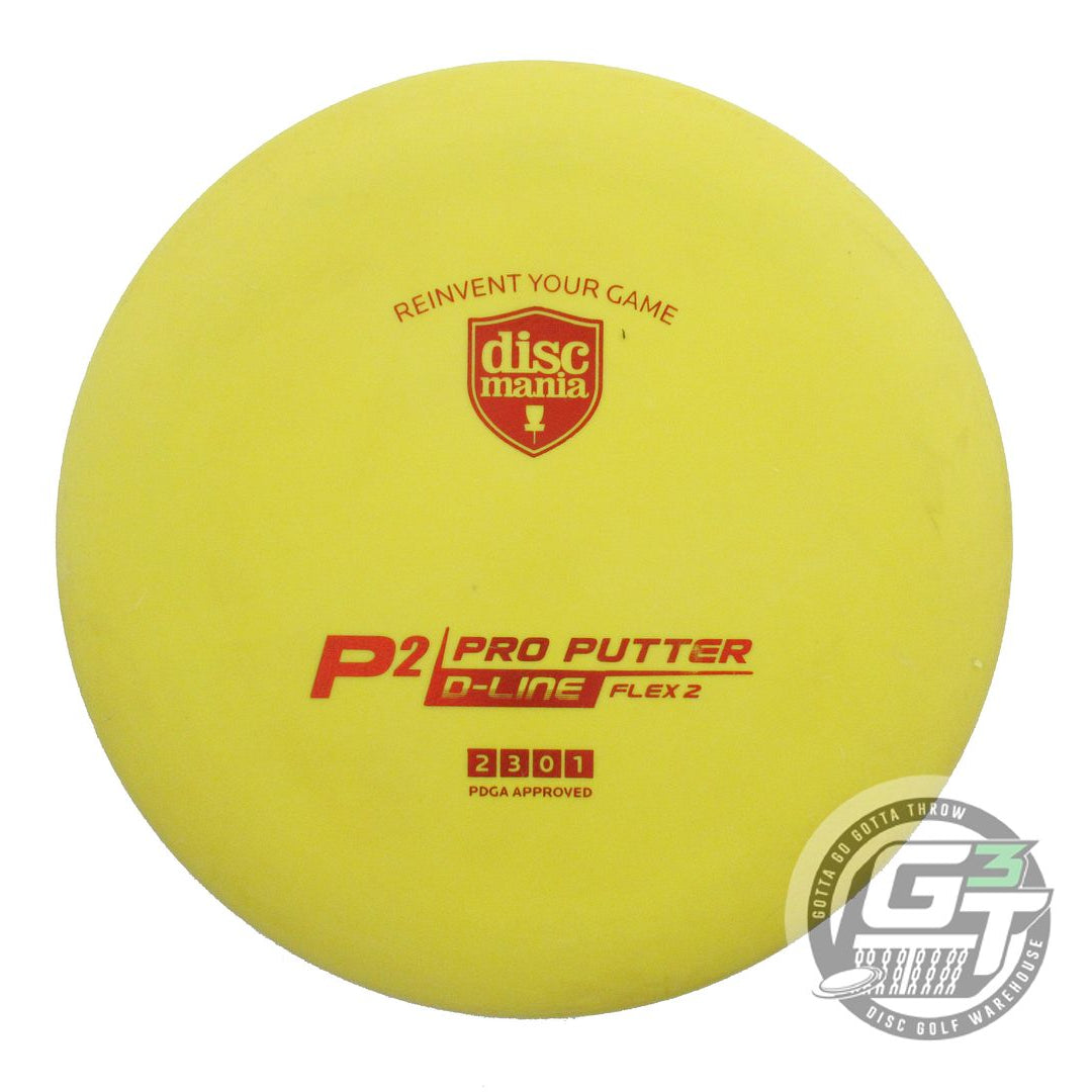 USED DiscMania D-Line Flex 2 P2 173g Yellow Red Foil Putter Golf Disc