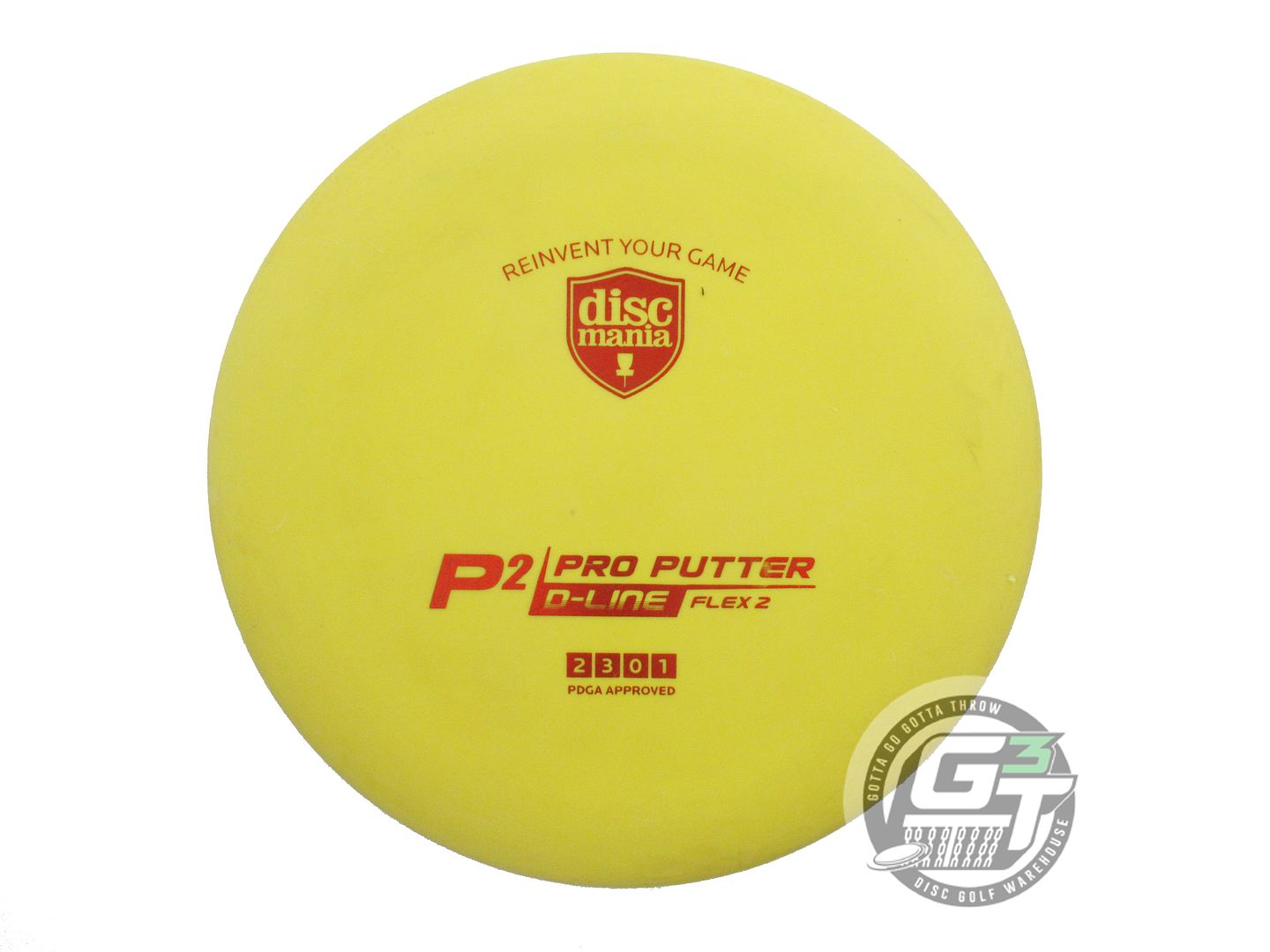 USED DiscMania D-Line Flex 2 P2 173g Yellow Red Foil Putter Golf Disc