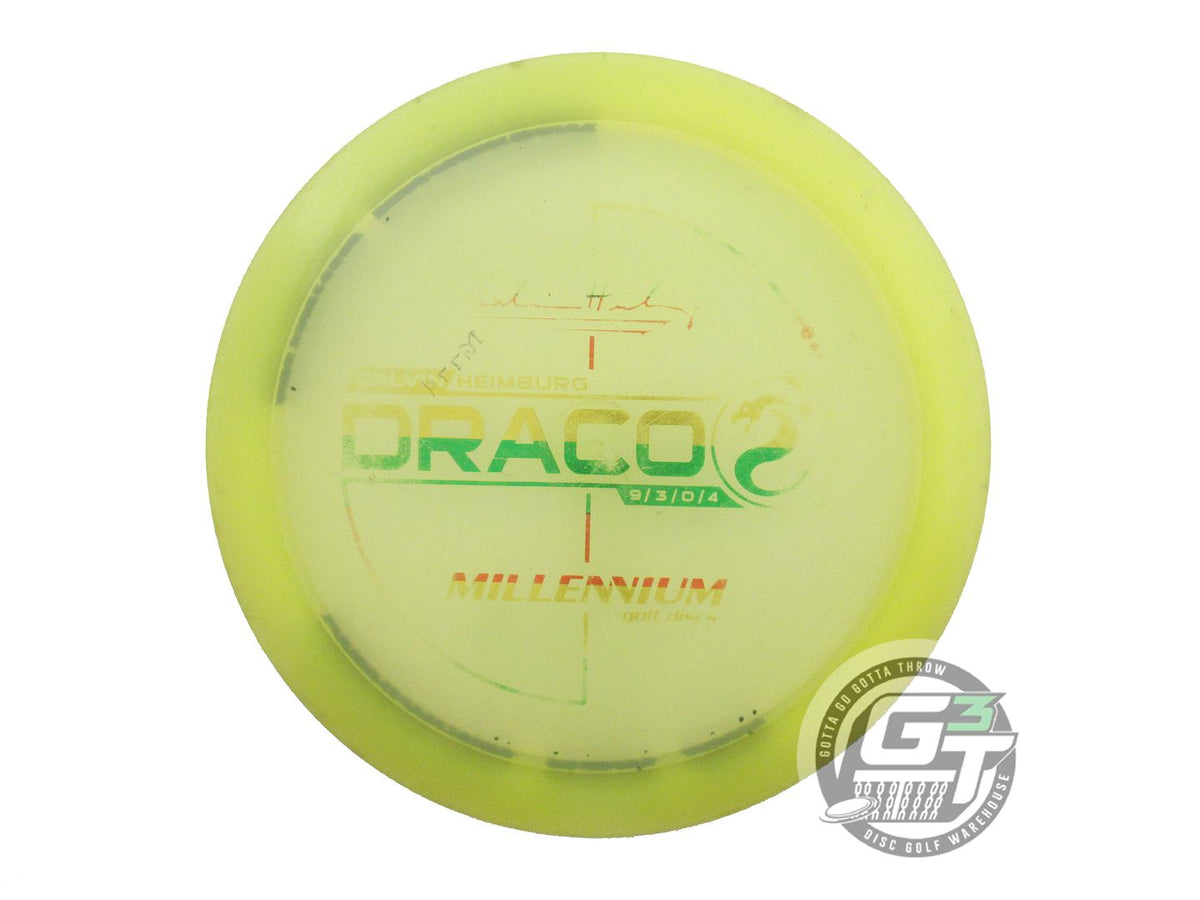 USED Millennium Quantum Draco 168g Yellow Rasta Foil Distance Driver Golf Disc