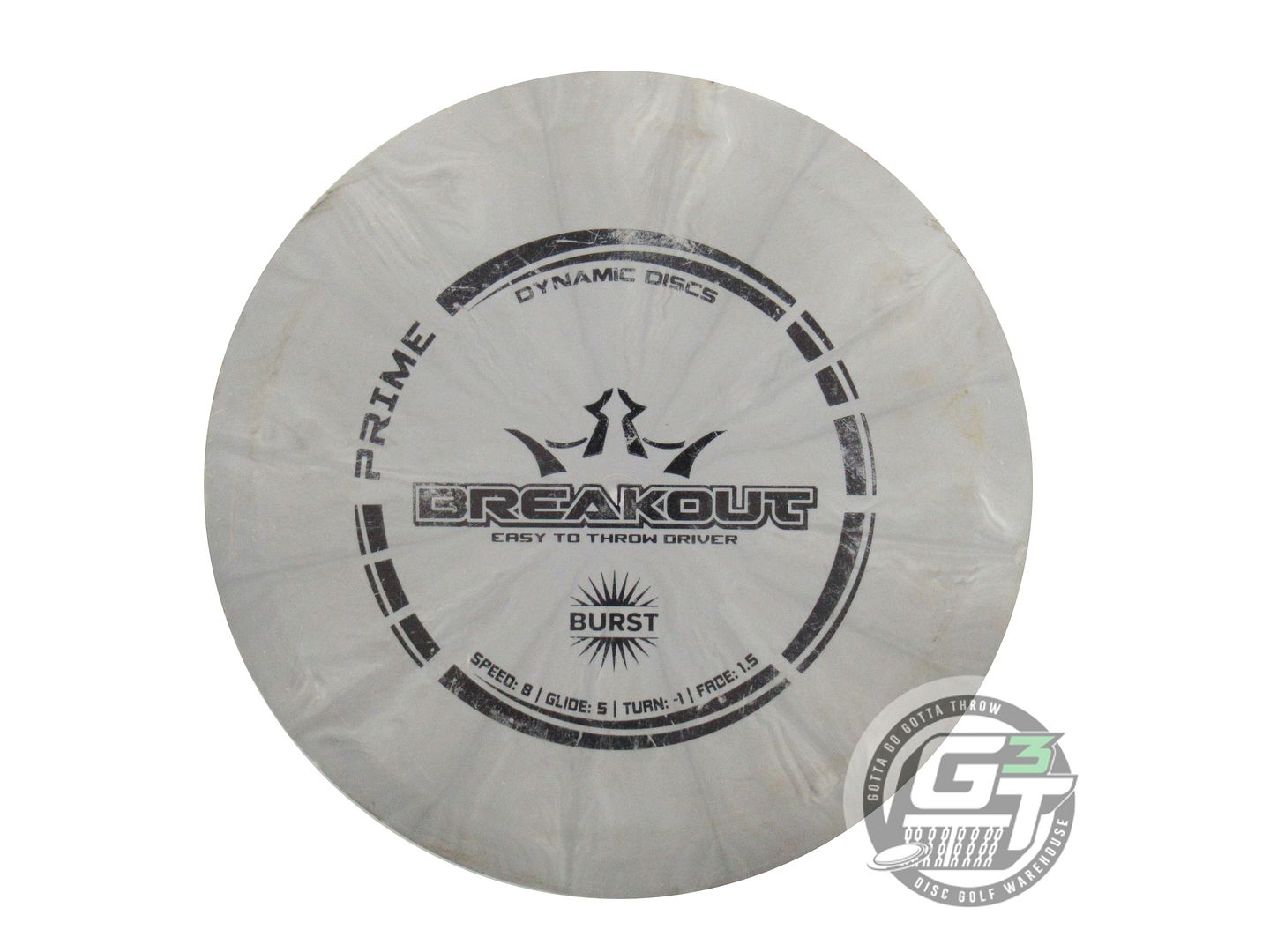 USED Dynamic Discs Prime Burst Breakout 155g Gray Fairway Driver Golf Disc