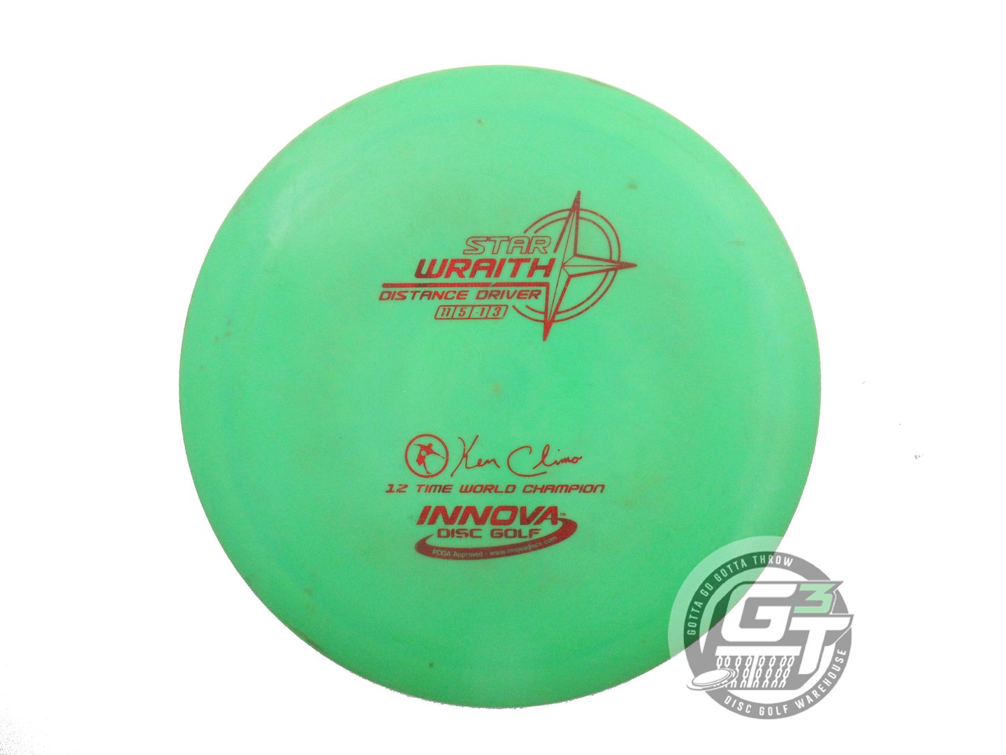 USED Innova Star Wraith 175g Green Red Stamp Distance Driver Golf Disc
