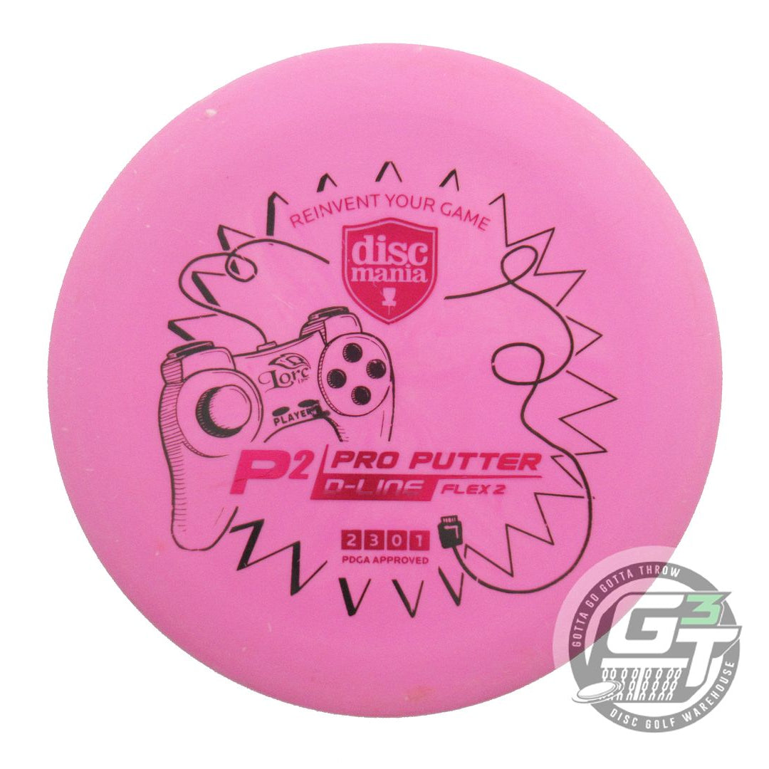USED DiscMania LORE CONTROLLER D-Line Flex 2 P2 Pro 174g Pink A Putter Golf Disc