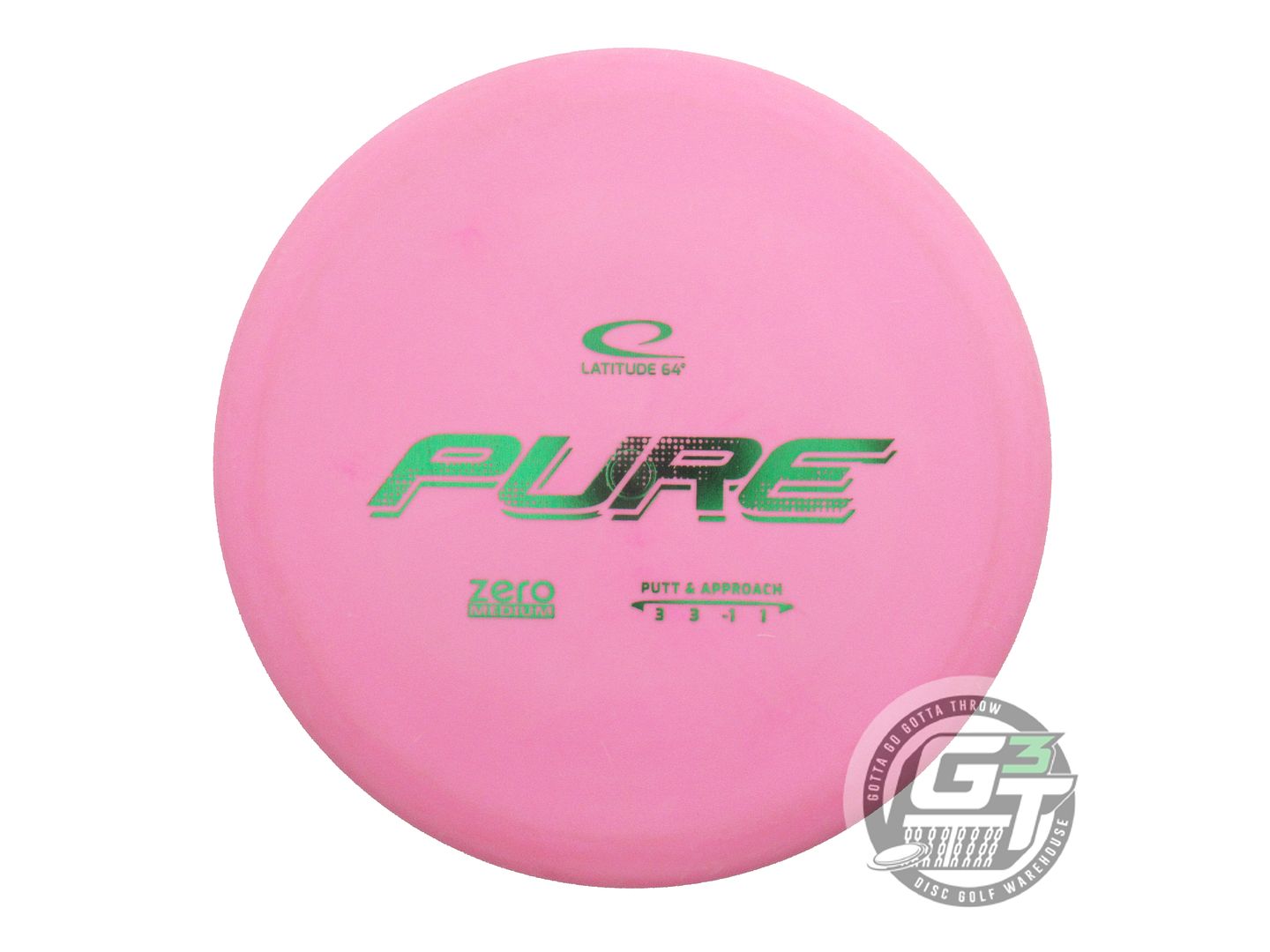 USED Latitude 64 Zero Medium Pure 173g Pink Green Foil Putter Golf Disc